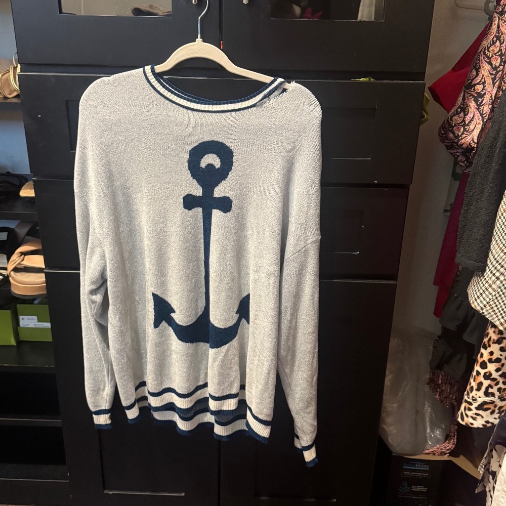 Mumu adventure sweater with anchor graphic
